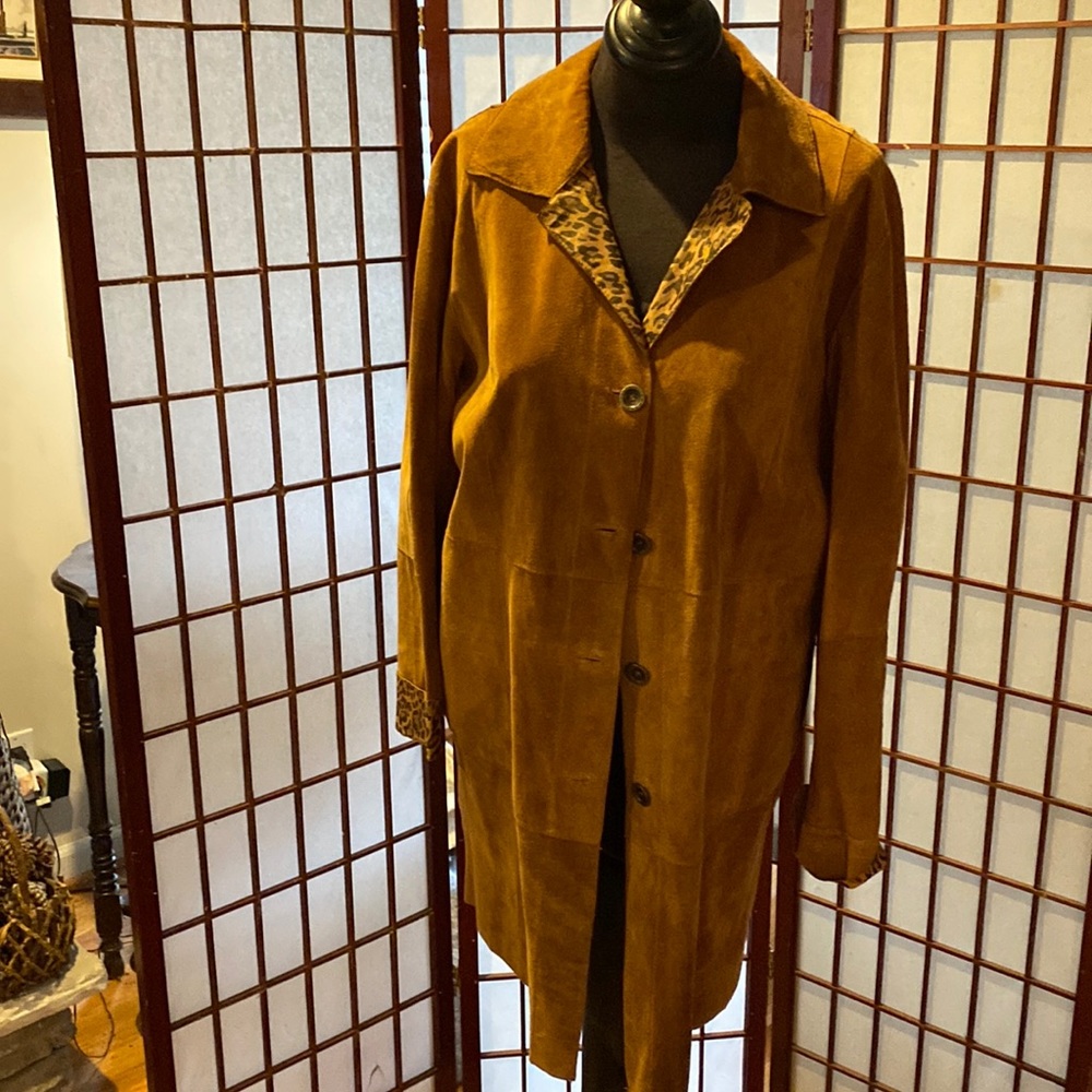 Chicos suede, reversible coat